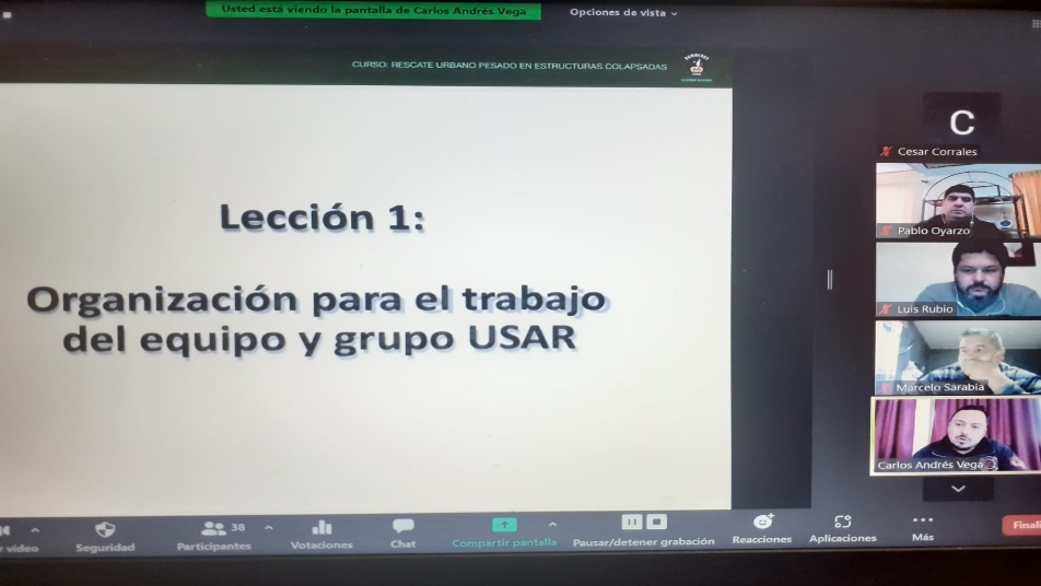 ANB inaugura curso de Rescate Urbano Pesado en Estructuras Colapsadas (RUPEC)